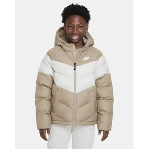 Çocuk Kapüşonlu Mont Bej Unisex DX1264