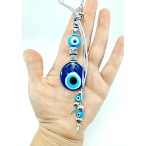 Nazar Boncuğu Araba Dikiz Ayna Süsü / Duvar Dekoru Metalik Ipli Boncuklu Lüks Hediyelik Aksesuar