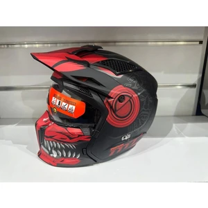 Mt Helmets Kask Streetfıghter Sv Aztec B5 Mat Siyah/kırmızı