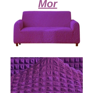 E Bahar Bürümcük 3 Kişilik Koltuk Örtüsü Boydan Eteksiz Streç Esnek Lastikli Çekyat Kanepe Kılıfı