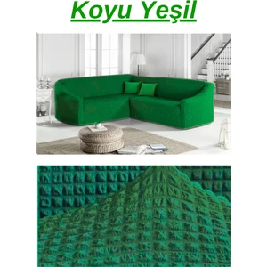 Bürümcük L Köşe Koltuk Örtüsü. Boydan Eteksiz Streç Esnek Lastikli Çekyat Kanepe Kılıfı.