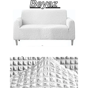 Bürümcük 3 Kişilik Koltuk Örtüsü Boydan Eteksiz Streç Esnek Lastikli Çekyat Kanepe Kılıfı