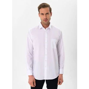 Regular Fit Klasik Yaka Düz Beyaz Erkek Gömlek GM1001400258