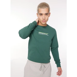 Jack & Jones Bisiklet Yaka Yeşil Erkek Sweatshırt 12261181_JORWAVES Sweat Crew Exc
