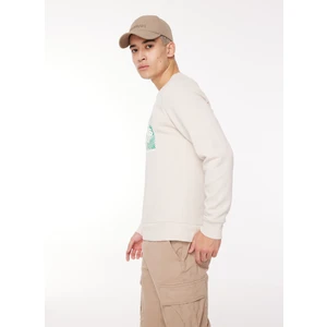 Jack & Jones Bisiklet Yaka Krem Erkek Sweatshırt 12261183_JCOAREA Sweat Crew Exc