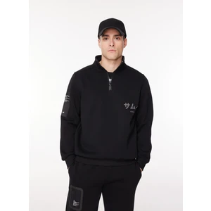Ko Samui Kapüşon Yaka Siyah Erkek Sweatshırt Szw G541 Rejp_reflector Regular Fıt