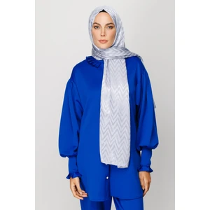 Zikzak Desen Parlak Jakar Şal