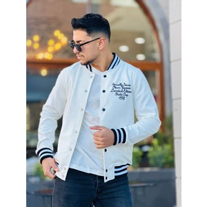 Ekru Pike Dokulu Nakış Detaylı Regular Fit Kolej Ceket