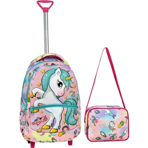 Çekçekli Okul Çantası Çekmeli Okul Çantası Tekerlekli Okul Çantası Unicorn