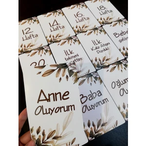 Hamile Anı Kartı - Hafta Hafta Gebelik Fotoğraf Çekim Kartları