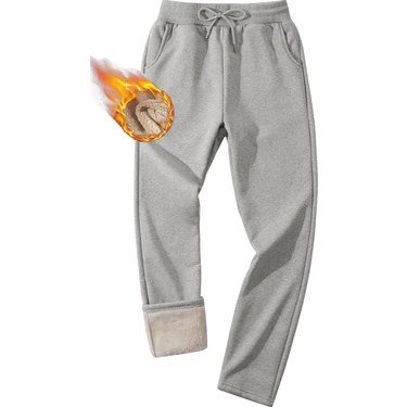 Ghassy Co. Erkek Ultra Termal Kışlık Sherpa Astarlı Aktif Koşu Normal Paça Jogger Eşofman