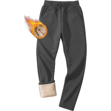 Ghassy Co. Erkek Ultra Termal Kışlık Sherpa Astarlı Aktif Koşu Normal Paça Jogger Eşofman