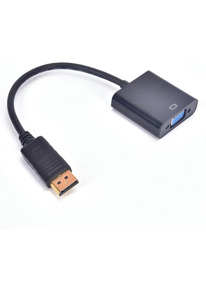 Displayport Dp Erkek - VGA Dişi Adaptör Ekran Bağlantı Noktası Kablosu Dönüştürücü Siyah (Yurt Dışından)