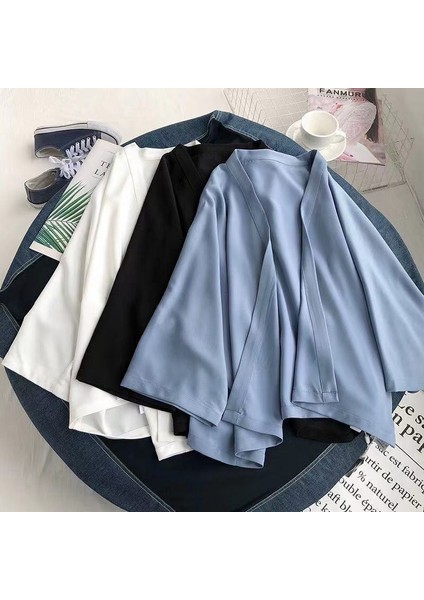 Kore Tarzı Kadın Bayanlar Şifon Retro Boho Düz Hippi Yaz Hırka Kimono Hazır Stok Yeni (Yurt Dışından) modelleri