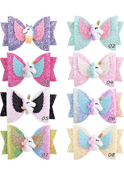 Unicorn Payetler Saç Yaylar Klipler Bebek Kızlar Için Moda Saç Aksesuarları (Yurt Dışından) indirimleri
