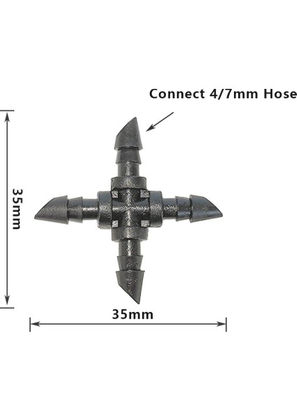 50 Adet 4/7mm Sulama Hortumu Çapraz Bağlayıcı 4 Yollu Su Borusu Ayırıcılar Mikro Sulama Tüpü Dikenli Bahçe Hortumu Bobin Konektörü (Yurt Dışından)