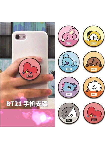 Hazır Stok K-Pop Bts BT21 Cep Telefonu Braketi Parmak Yüzük Standı Kavrama Tutucu (Yurt Dışından) fiyatları