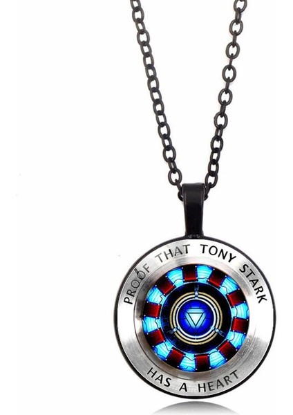 ✨ Hazır Stok ✨dc Marvel Avengers Süper Kahramanı Ironman Tony Stark Kalpli Cam Kubbe Zincir Kolye (Yurt Dışından)