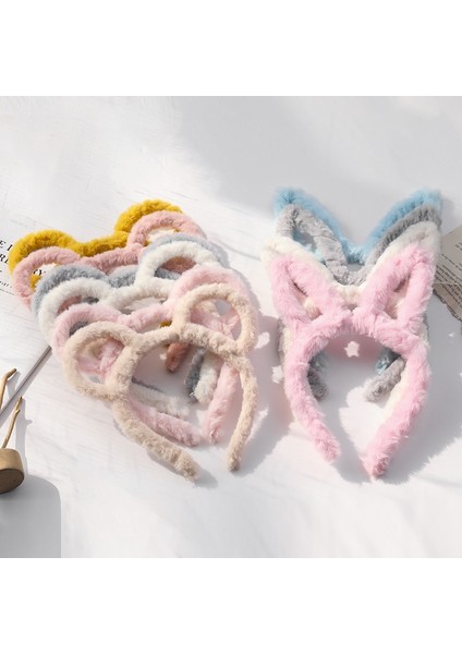 Ins Peluş Hairband Kore Versiyonu Moda Renkli Saç Bandı Bayanlar Basit Tavşan Kulakları Kafa Bandı (Yurt Dışından) fırsatları