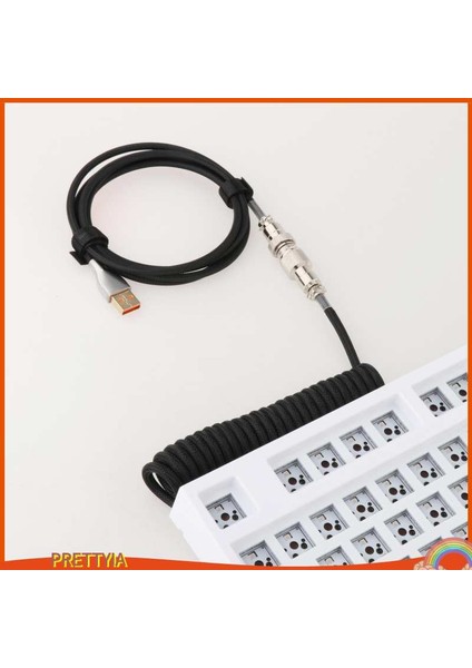 [prettyıa] Sarmal Kablo Tel Ölçeklenebilir USB Tpu Metal 5 V 4A Konnektör Klavye Kablosu Tip C Sarma Mekanik Klavye Bilgisayar Kulaklık (Yurt Dışından) fırsatları