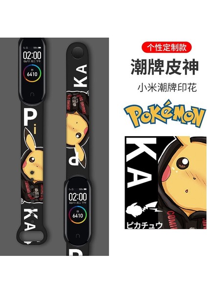 Karikatür Baskı Kayışı Xiaomi Mi Band 6 5 4 3 Bileklik Pokemon Pikachu Silikon Bant Yedek Kayış Xiaomi Miband 6/5 Band Aksesuarları (Yurt Dışından) fiyatları