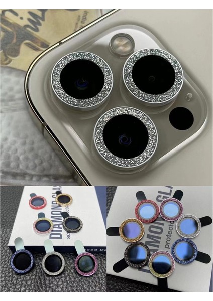 Apple iPhone 13 Mini 12 11 Pro Max Starry Diamond Parlak Kristal Rhinestone Glitter Bling Film Lens Cep Telefonu Arka Kamera Cam Koruyucu (Yurt Dışından) modelleri