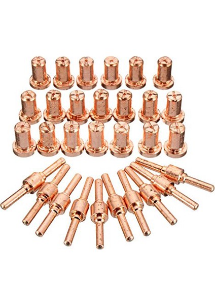 60 Adet/takım Seramik + Kırmızı Bakır Hava Plazma Kesme Kesici Sarf Malzemeleri Genişletilmiş Ucu Nozulları Elektrot PT31 LG40 Torch CUT-50D (Yurt Dışından) modelleri