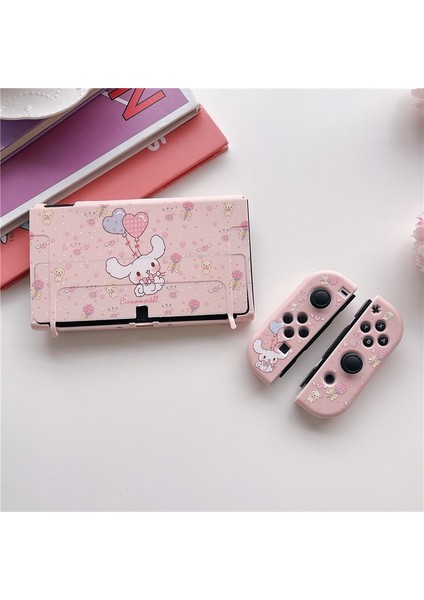Nintendo Anahtarı OLED Kılıf Moda Animasyon Tema Pembe Tarzı Balon Sevimli Köpek Muhafaza Oyun Konsolu Kolu Koruyucu Kapak (Yurt Dışından) fiyatları