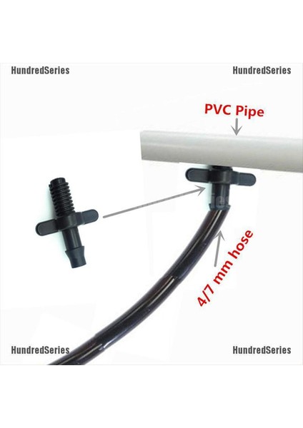 [yüz] 4/7mm Ayırıcı Adaptör Konnektörü Diken ve Bahçe Sulama Hortumları Bağlantı Parçaları [seri] (Yurt Dışından)