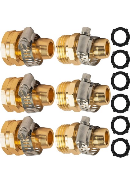 Xhhdqes Bahçe Hortumu Tamir Takımı, Bahçe Hortumu Tamir Konnektörü Kelepçeleri ile 3/4 Inç Bahçe Hortumu Için Uygun, Erkek ve Dişi Su Hortumu (Yurt Dışından)