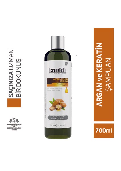Argan Ve Keratin Içeren Güçlendirici Ve Hacim Verici Şampuan 700 ml