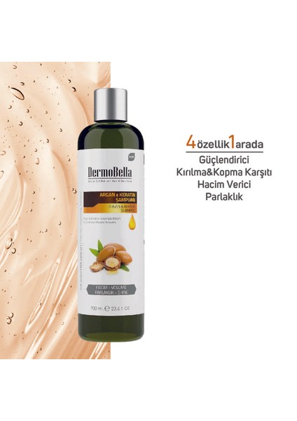 Argan Ve Keratin Içeren Güçlendirici Ve Hacim Verici Şampuan 700 ml indirimleri