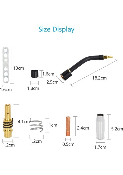 Zoroom 27 Adet MB15 Nozullar Iletişim Ipuçları Mıg Kaynakçı Torch Kiti Kuğu Boyun 15AK Mıg Kaynak Torch (Yurt Dışından)