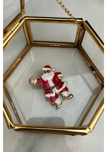 Yılbaşı Özel Mineli Noel Baba Broş(Ölçü:4 Cm)
