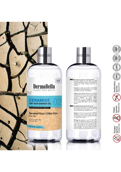 Seramid Kuru Ciltler Için Duş Jeli 500 Ml