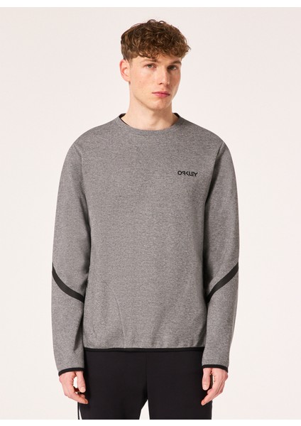 Gri Erkek Bisiklet Yaka Baskılı Sweatshirt FOA404798 Roam Commuter Rc Crew Swe