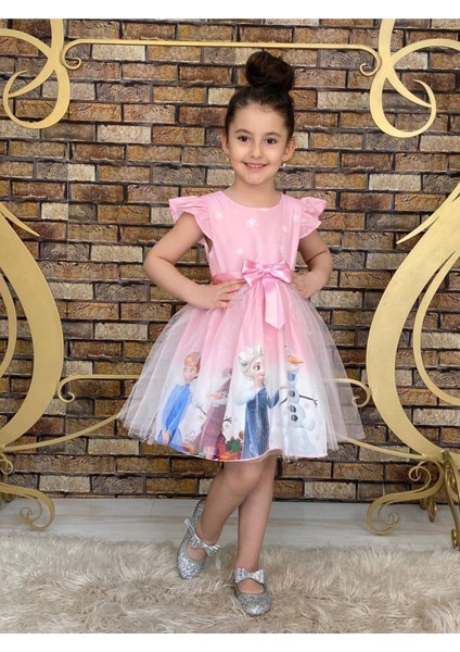 Elsa Kız Çocuk Doğum Günü Abiye Elbise