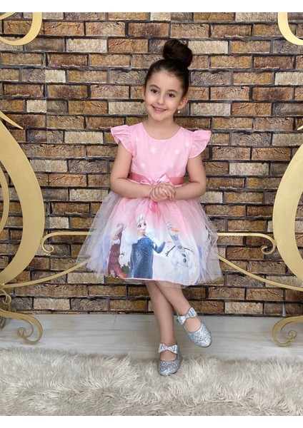 Elsa Kız Çocuk Doğum Günü Abiye Elbise modelleri
