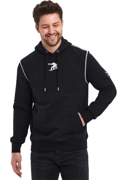 Snowboard Nakış Logo Baskılı Gri Sweatshirt