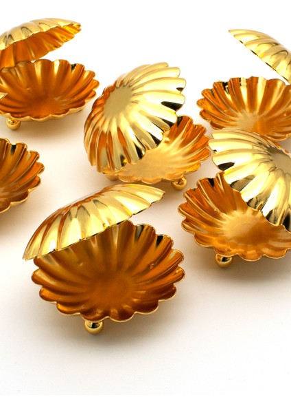 Midye-Istiridye Model 6'lı Gold Renk Metal Şekerlik Lokumluk Drajelik modelleri