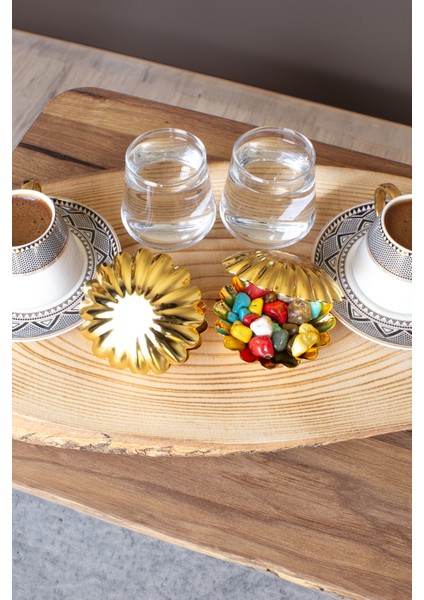 Midye-Istiridye Model 6'lı Gold Renk Metal Şekerlik Lokumluk Drajelik fırsatları