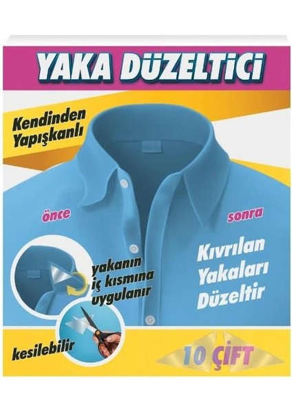 Yaka Düzleştirici Düzeltici Yapışkanlı Balin Kıvrılan Yakaları Düzeltir 20ADET
