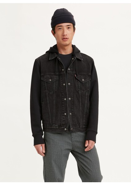 Levi's Siyah Erkek Denim Ceket A0632-0001_HYBRID Hoodıe V Trucker