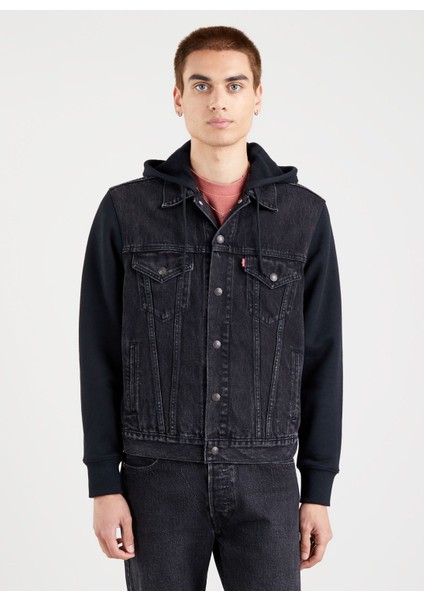 Levi's Siyah Erkek Denim Ceket A0632-0001_HYBRID Hoodıe V Trucker