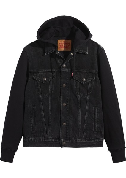 Levi's Siyah Erkek Denim Ceket A0632-0001_HYBRID Hoodıe V Trucker