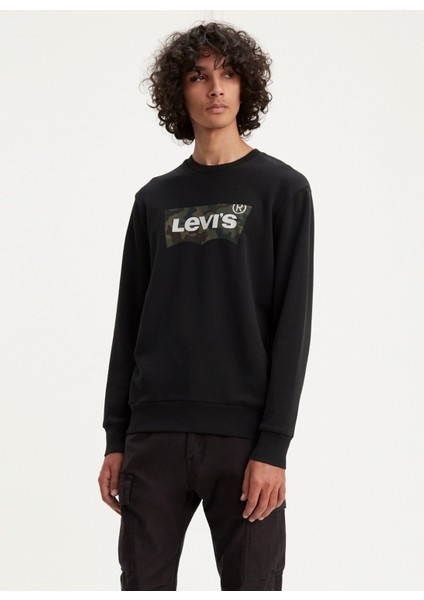 Levi's Bisiklet Yaka Siyah Erkek Sweatshırt A4911-0003 Graphıc Crew Sweatshrt