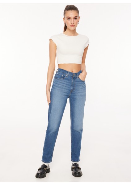 Levi's Mavi Kadın Yüksek Belli Mom Fit Denim Pantolon A7091-0000