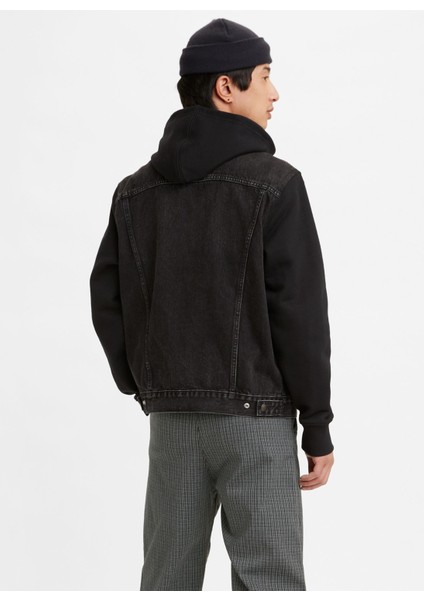 Levi's Siyah Erkek Denim Ceket A0632-0001_HYBRID Hoodıe V Trucker modelleri