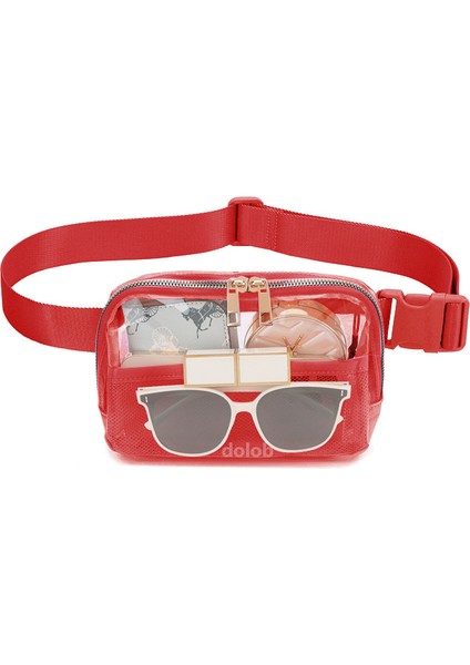 Şeffaf Bel Naylon Su Geçirmez Göğüs Açık Hava Sporları Koşu Bel Erkekler ve Kadın Crossbody Bel Çanta (Yurt Dışından)
