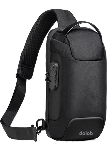 Göğüs Omuzdan Askili Erkek Crossbody Siyah Büyük Kapasiteli Spor Motosiklet Omuz Crossbody Erkek Göğüs Çanta (Yurt Dışından)